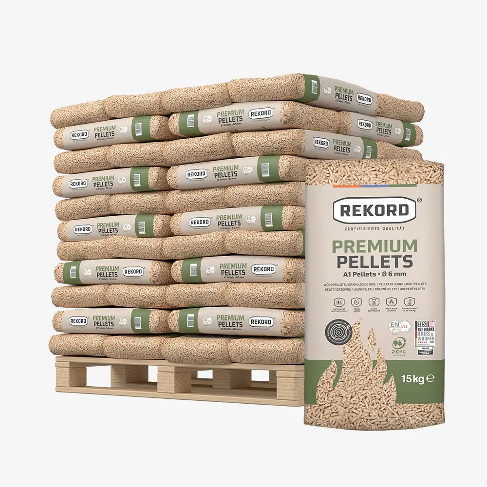 Pellety Premium REKORD A1, w workach na palecie (66 x 15 kg)